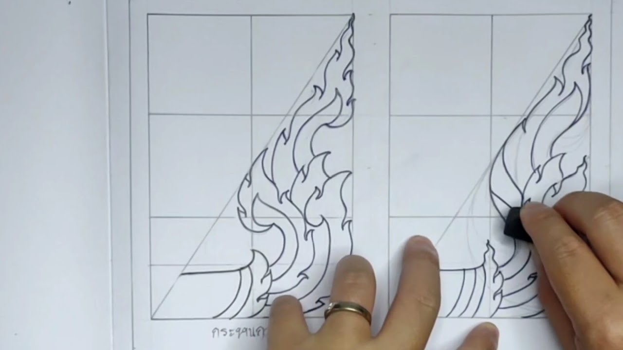 การเขียนลายกระหนกเปลว