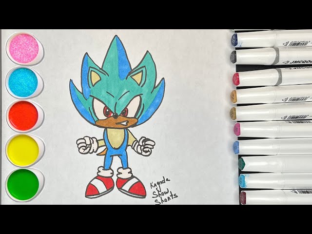 How To Draw Hyper Sonic  Step by Step Tutorial 