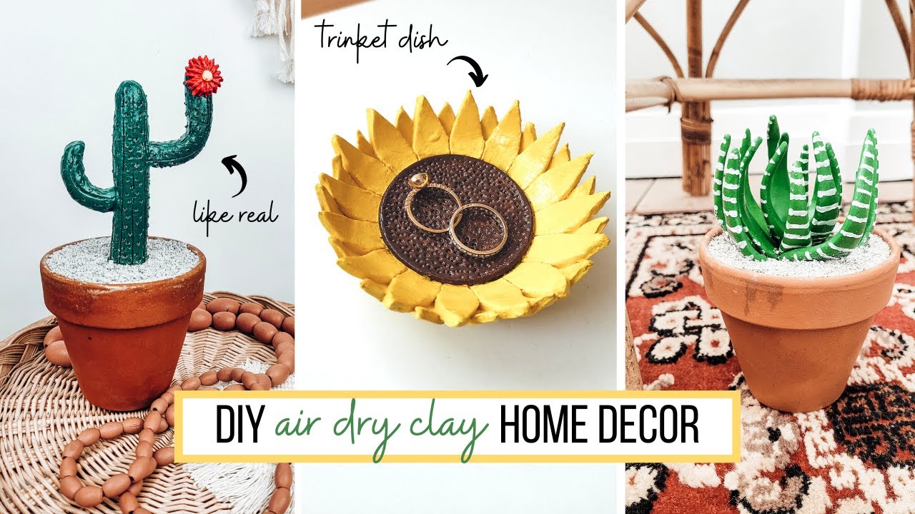 DIY - easy Air Dry Clay projects for Home Decor 