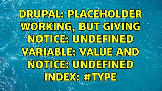 Placeholder working, but giving Notice: Undefined variable: value and Notice: Undefined index:...