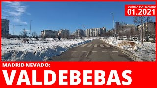 ⛄ ¡MADRID NEVADO! Valdebebas (01.2021) | 🚙 De ruta por Madrid (Dashcam Madrid)