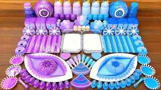 Relaxing slime mixing – Glossy purple vs blue bead and floam