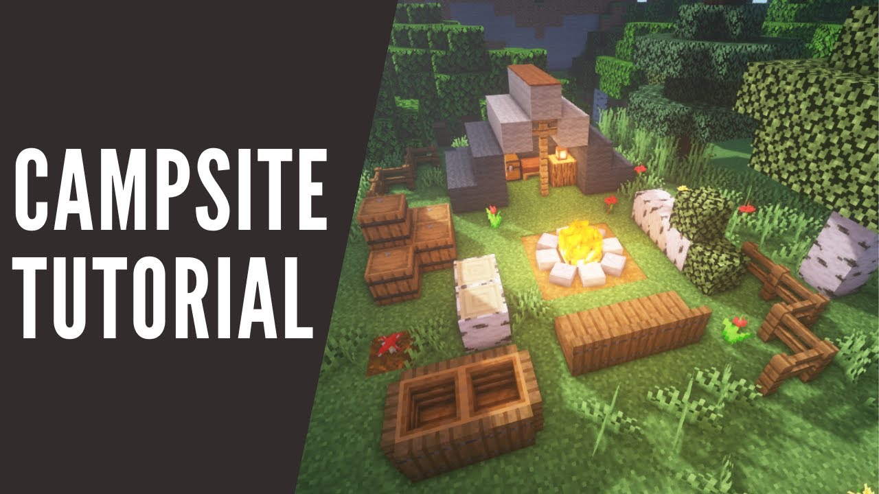 Minecraft: How to Make a Bonfire and Campsite - YouTube