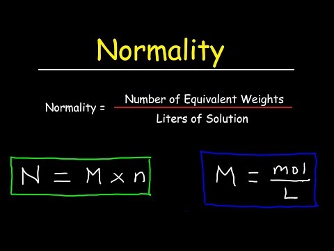 Video: How To Calculate Molar And Normal Concentration