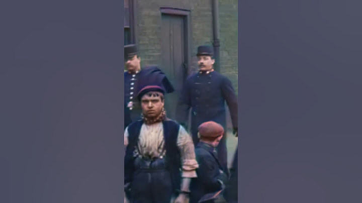 Restored Footage from 1901 Rotherham, England - Police walk past a group of children