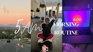 5am Morning Routine | Healthy Habits, Gym, School, + GRWM