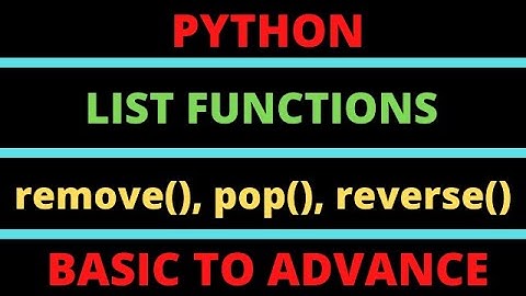 List Functions in Python Part-2 | Python Tutorials Hindi | remove,pop,reverse and copy function list
