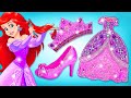 粘土とラインストーンでアリエルのピンクのキラキラコスチュームを作ろう! 👑🧜♀️