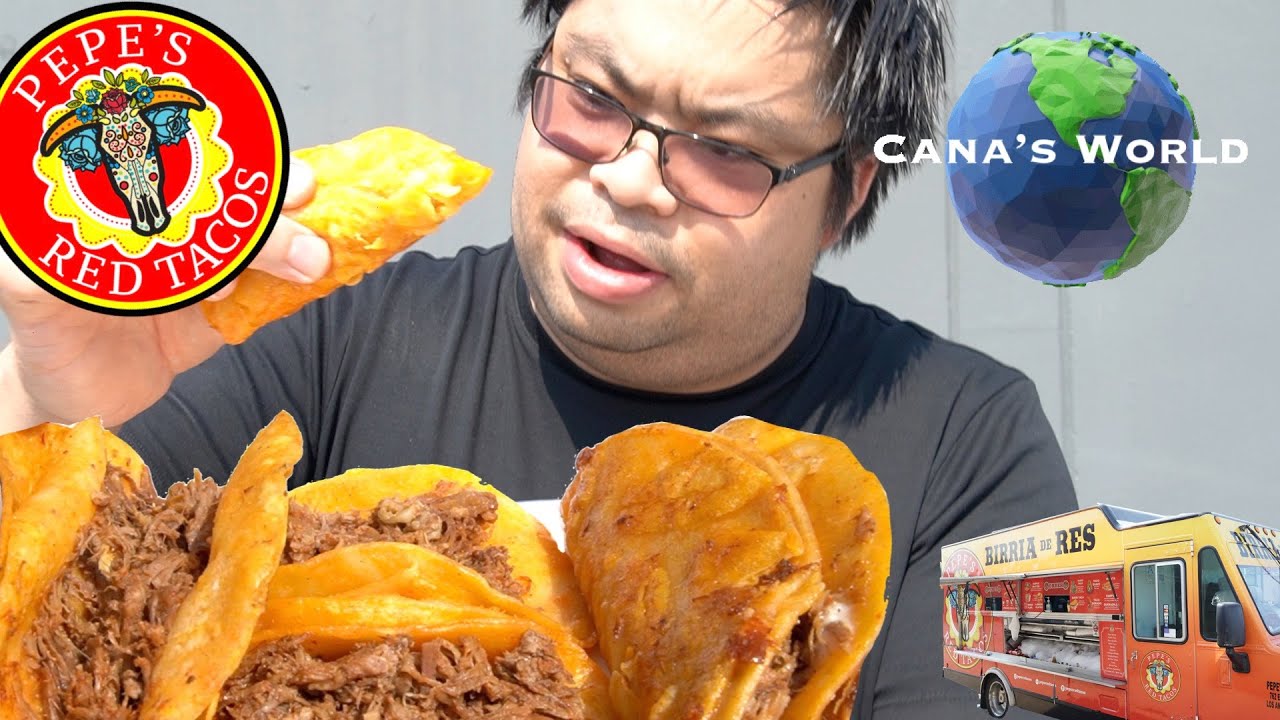 Trying Birria Tacos from a food truck in LA | Pepe's Red Taco | cana's  world | Food Review - YouTube