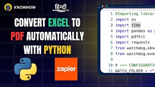 Convert Excel to PDF & Auto Email Daily Reports with Python + Zapier (No Code Hindi Guide)