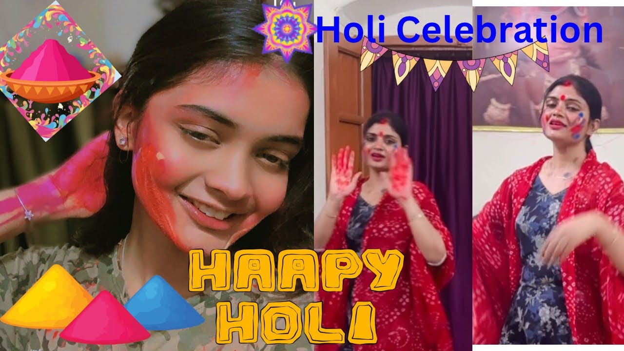 Holi Celebration 🧡💜❤️💚🩵💙  #vlog #holi @varshasaxena6192 @VarshaSaxenathequeen 