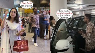 Sara Ali Khan Fights with A Men who Touched her and Pushed Sara Ali Khan badly At Airport