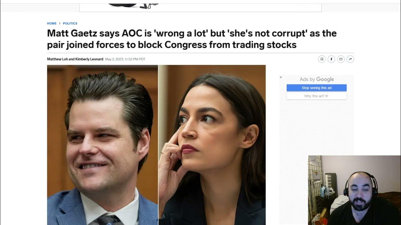 AOC and Matt Gaetz Get Together (on Legislation) Banning Congress Trading Stock YouTube