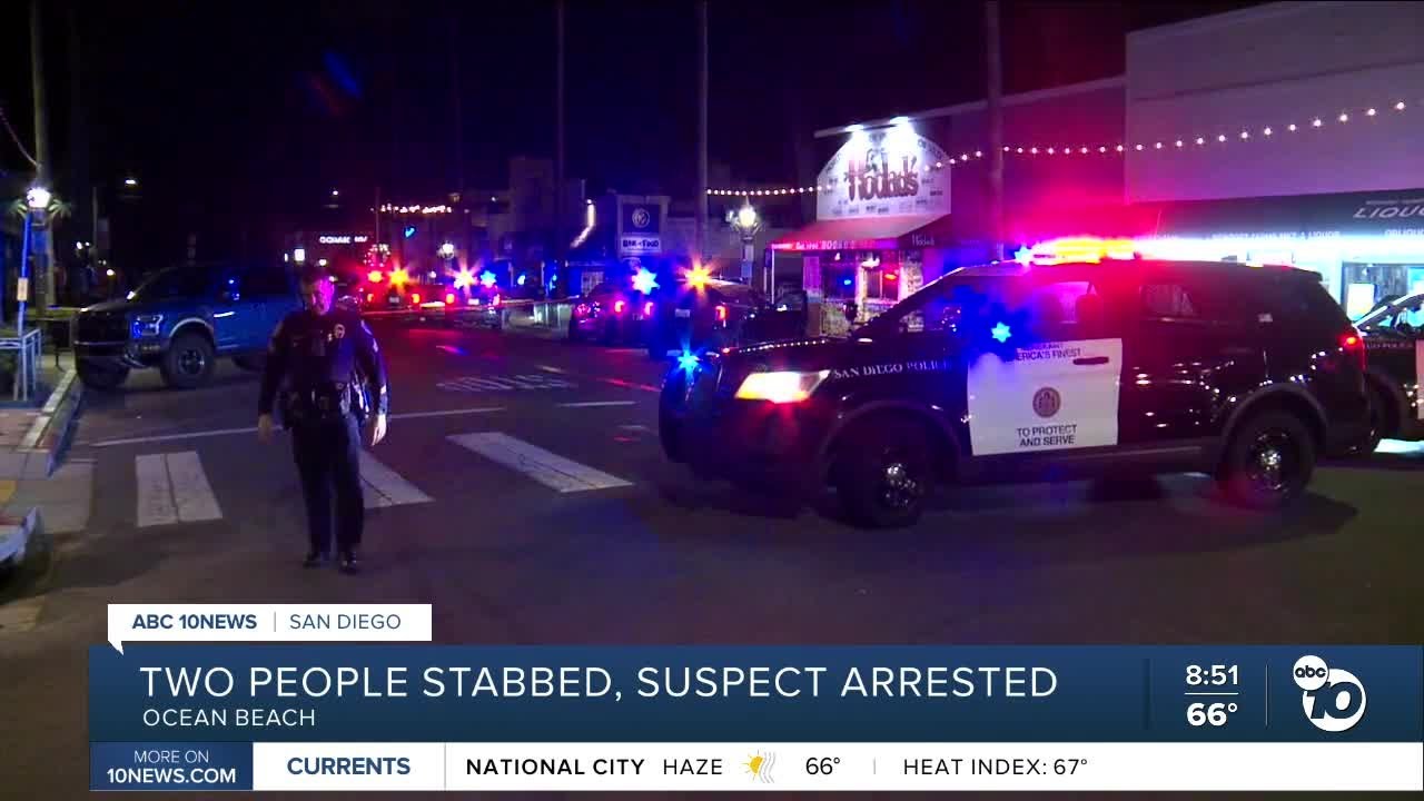 2 stabbed in Ocean Beach eatery, suspect arrested - YouTube