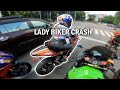 Sunmori Lady Biker Crash - ZX636 ZX10R Yamaha R6