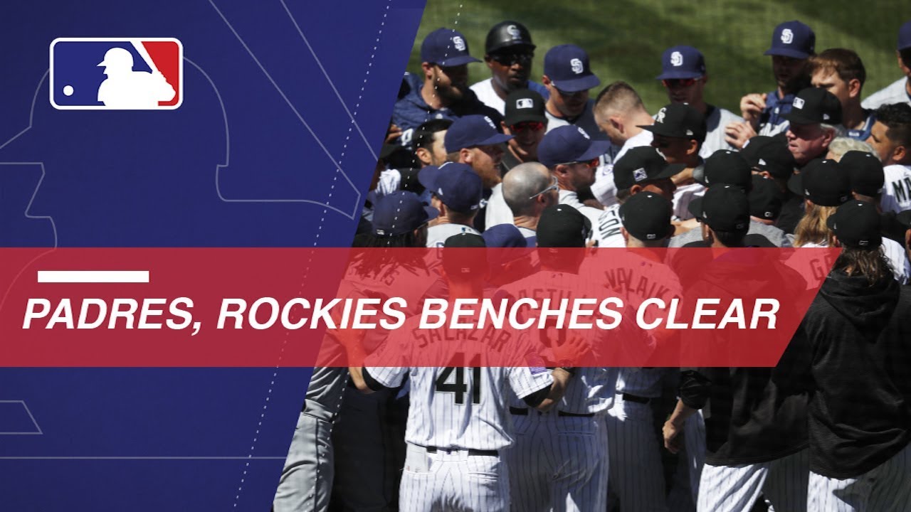 Benches clear between Padres and Rockies YouTube