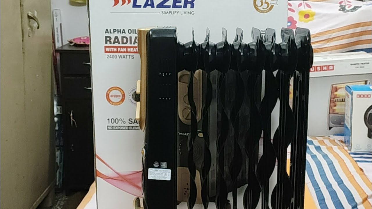 Lazer Oil Filled Radiator 2400-Watt with Over Heating Protection : Feature  and Review - YouTube