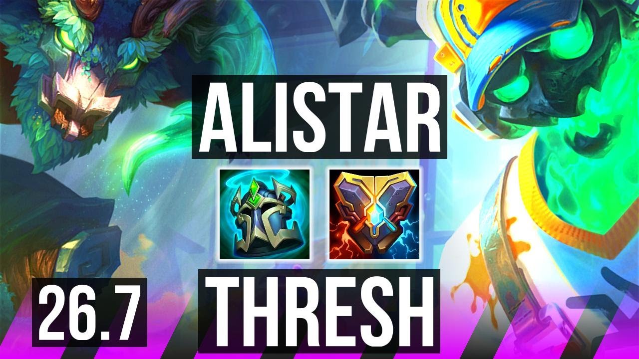 Watch Alistar & Yasuo dominate against Thresh & Yunara in Challenger elo! 
Highlights: Good KDA: 2/1/26. 
Learn what runes to use, what items to build, understand how to lane, teamfight, and outplay your opponents as #Alistar. 
/// #LeagueOfLegends high elo replay 
 
Thank you for watching! 
Did you learn something new? Share it in the comments! 
If you liked this video, please leave a thumbs up, if you disliked it, be sure to give me feedback in the comments. I appreciate your support! 
 
~~~| DOMISUMREPLAY |~~~ 
High elo replays for every role and champion. Improve your gameplay. Many uploads per day. 
 
~~~| WATCH MORE |~~~ 
Main channel: https://www.youtube.com/channel/UChkYqBSmrYsPjOTK2N4pdWg?sub_confirmation=1 
Alistar channel: https://www.youtube.com/channel/UCqZFxEMyA_jh2_93rkEK1Fg?sub_confirmation=1 
 
More replays of: 
- Alistar vs Thresh: https://www.youtube.com/playlist?list=PLh0qSKzEtWuve7DzojGhnqIxeVj4rRsLt 
- Alistar with Yasuo: https://www.youtube.com/playlist?list=PLh0qSKzEtWuuIcwIXo1PFyW79bRgD2ucW 
- Alistar SUPPORT: https://www.youtube.com/playlist?list=PLh0qSKzEtWusvQbQVsEr1dw3KWTvMj7K7 
 
~~~| MATCH INFO |~~~ 
GAME TYPE: Ranked Solo/Duo 5v5 
REGION: NA 
AVERAGE RANK: Challenger 
SEASON: Season 2026 
PATCH: 26.7 
 
~~~| SPECTATED PLAYER |~~~ 
CHAMPION: Alistar 
SKIN: Elderwood Alistar (Pearl) 
RANK: Challenger 
RIOT ID: Michael Teriyaki # 牛 奶 
OP.GG: https://op.gg/summoners/na/Michael+Teriyaki-%E7%89%9B+%E5%A5%B6 
RUNES: SORCERY - Phase Rush, Nimbus Cloak, Celerity, Waterwalking; INSPIRATION - Cosmic Insight, Hextech Flashtraption (Adaptive Force + Health Scaling + Health) 
 
~~~| OPPONENT |~~~ 
CHAMPION: Thresh 
RANK: Master 
RUNES: RESOLVE - Aftershock, Font Of Life, Bone Plating, Unflinching; INSPIRATION - Biscuit Delivery, Cosmic Insight (Adaptive Force + Adaptive Force + Health Scaling) 
 
I am not one of the summoners playing in the matches uploaded to this channel, so I am unfortunately unable to answer questions about decisions made by the summoners in the game. 
 
played at 2026-04-02 13|05|18 (CEST); rec on sd-lemon at 2026-04-05 08|24|40 (CEST); mtdt at 2026-04-05 08|53|32 (CEST); NA-5527697852-SUPPORT-RED