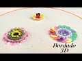 Cómo bordar flores con lentejuelas, chaquiras y canutillos en 3D/bordado a mano.