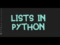 Lists In Pyhon
