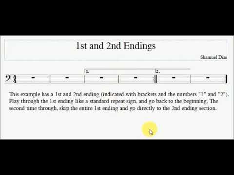 repeat-sign,-1st-and-2nd-endings,-ties---bass-lesson