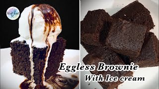 The Best Eggless Brownie with Ice cream | Brownie with Ice cream Recipe | Meal Feast