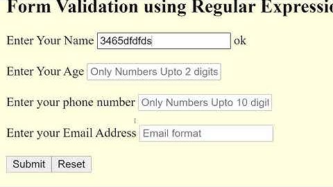 Form Validation Using Regular Expression in PHP