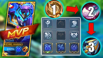 ZHASK BEST BUILD AND EMBLEM 2023 (must try)| MOBILE LEGENDS