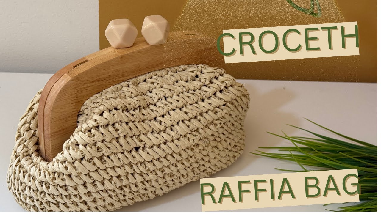 شنطة كروشيه فخمة بخيط الرافيا بطريقة سهلة crochet raffia bag
