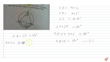 In the given figure figure, if PQRS is a cyclic quadrilateral find all the angles of quadrilate...