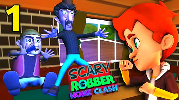 Scary Robber Home Clash Android iOS Gameplay walkthrough Part 1 Pranks 1
