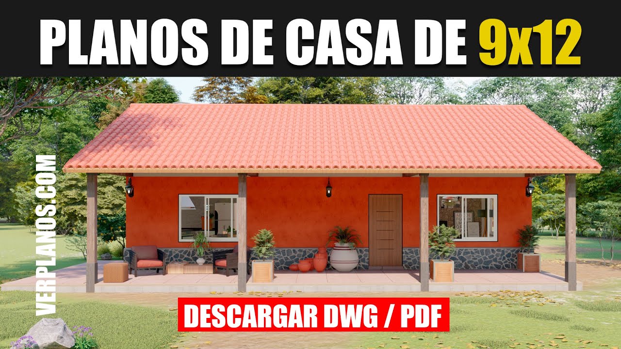 ✓ Planos de casa de campo 3 dormitorios 2 baños (DWG / PDF) - YouTube