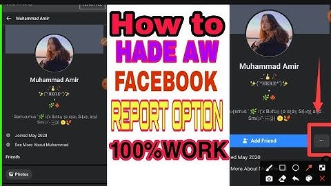 How to hide aw facebook report option |100%work New trick