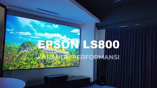 Epson LS800 Projeksiyon Cihazı - 120 inç Gamma Screens ALR UST Projeksiyon Perdesi