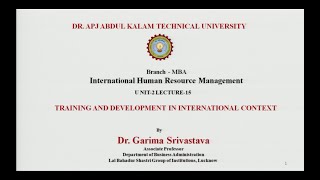 International Human Resource Management | AKTU Digital Education