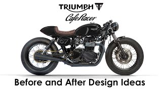 Triumph Cafe Racer before and after design ideas,  Thruxton, Speed Triple, Bonneville
