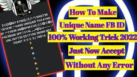 How To Make Unique Name Facebook Account 2022 || Unique Invalid Name Facebook Account 2022