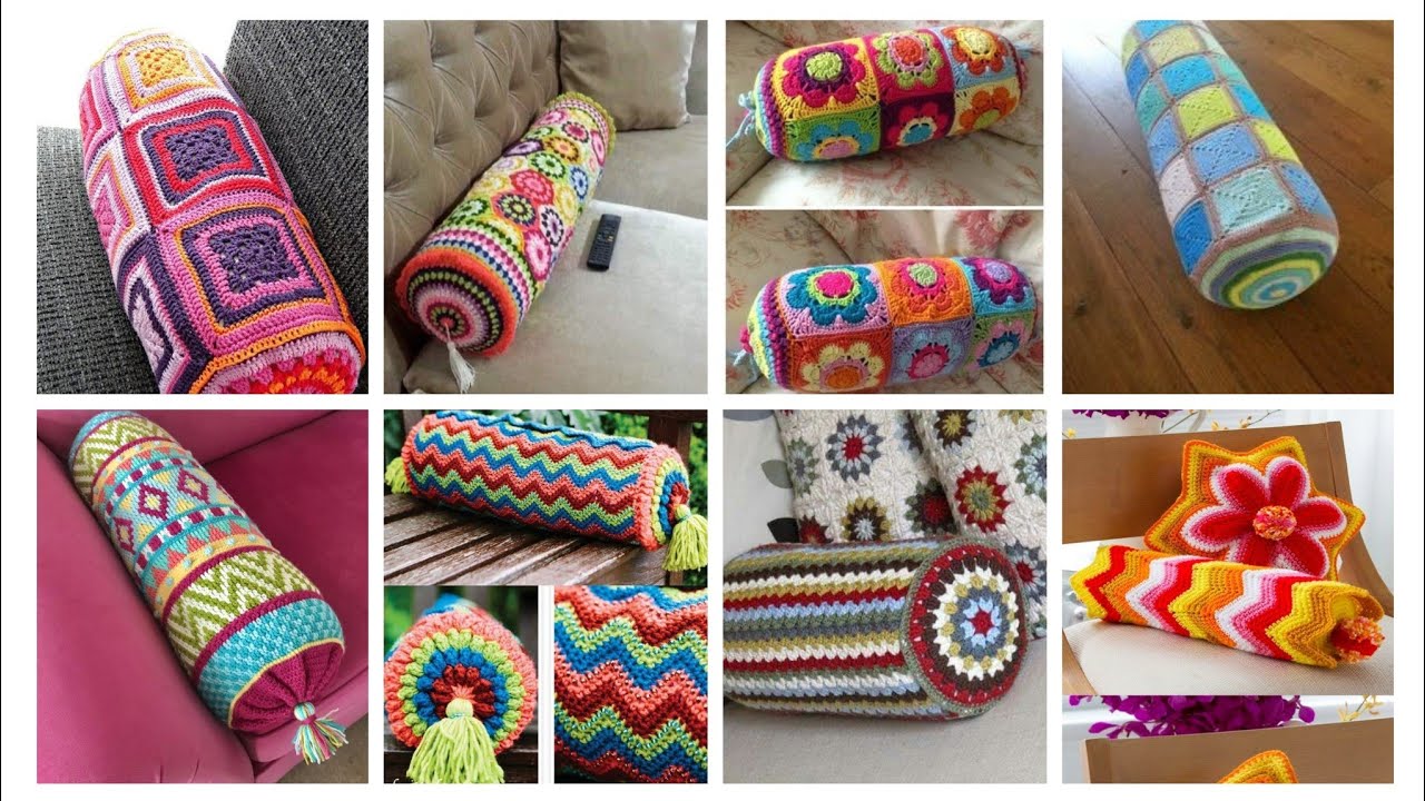 Beautiful Trending Crochet Bolster pillow cover designs ideas crochet
