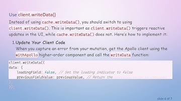 How to Efficiently Handle Cache Updates After GraphQL Errors with Apollo