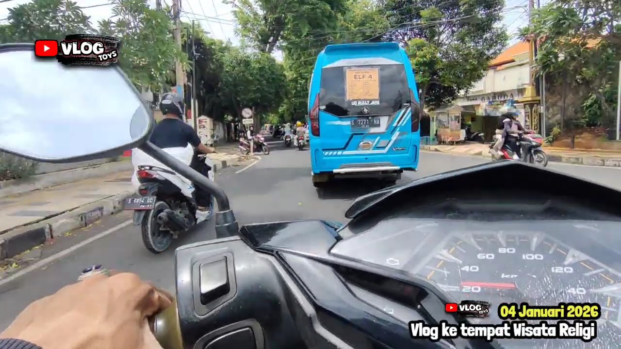 Vlog perjalanan santai di siang hari pemandangan sangat bagus di jalan raya 