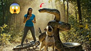 Anakonda attack on dog 😭and girl rescue 