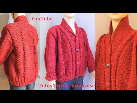 youtube tricot gilet femme