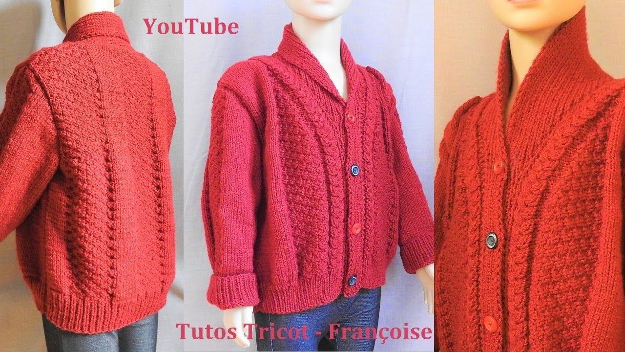 tuto tricot gilet col chale femme