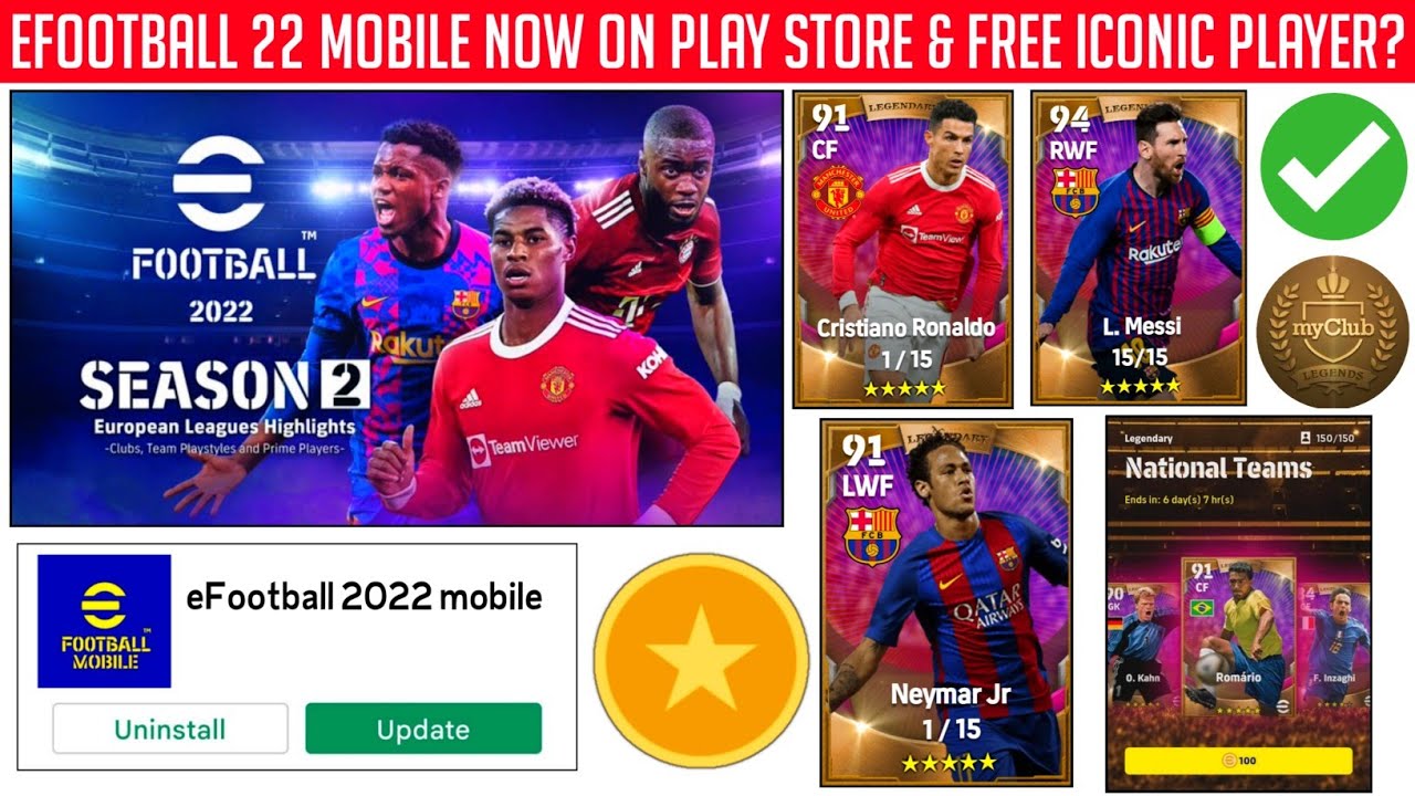 eFootball 2022 Mobile Now On Play Store & 1 Free