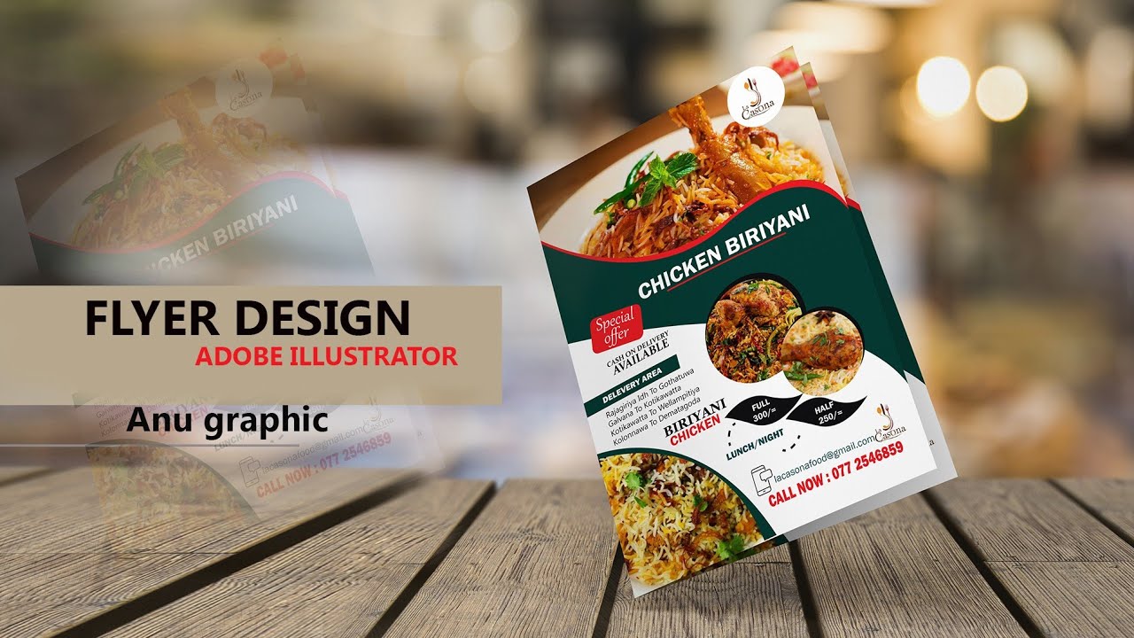 Restaurant flyer design in adobe illustrator | Anu graphic