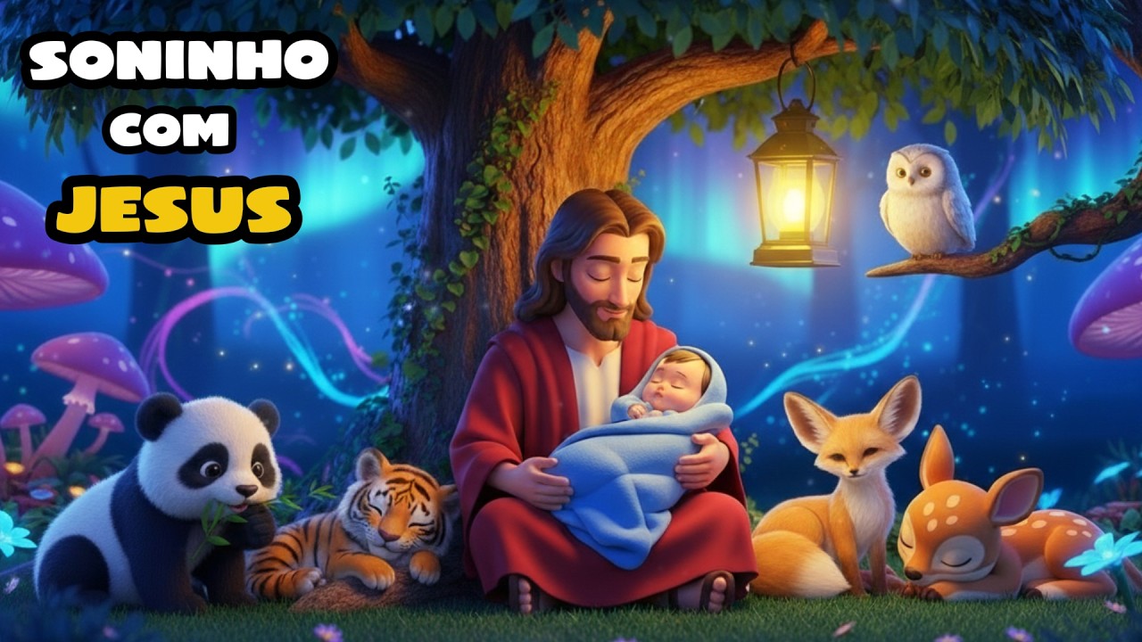 Meu Soninho com Jesus | 1 Hora de Música Infantil Gospel | Música de Ninar Bebe Dormir e Acalmar