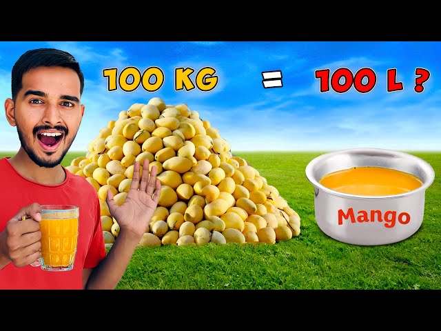 Can I get 100 litter juice from 100 kg Mango 🥭..? class=