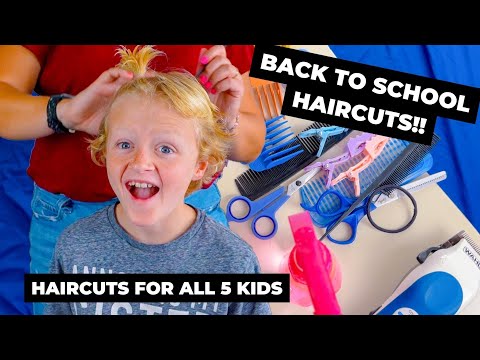 HAIRCUTS FOR ALL 5 KIDS!! | Large Family Back to School Haircuts