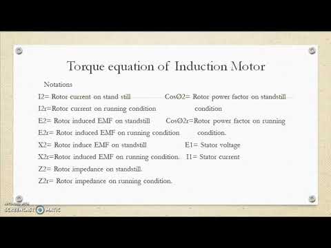 Torque equation of Induction motor and starting torque value