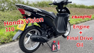 2019 Honda Vision NSC110 - Changing Engine and Final Drive Oils